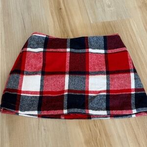 Altar'd State Red Black and White Plaid Mini Skirt
